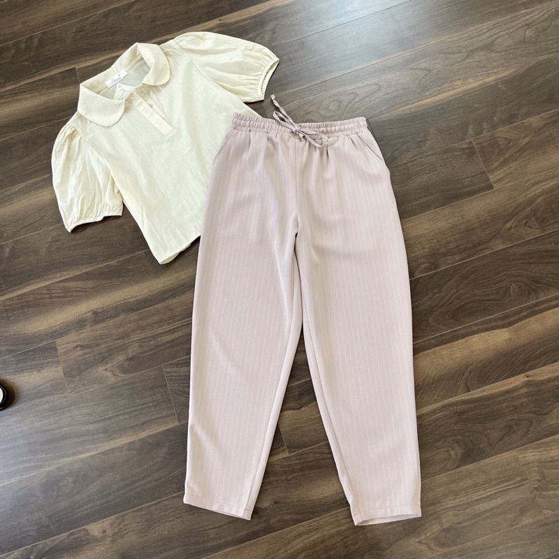 Quần baggy chéo nhật cạp chun