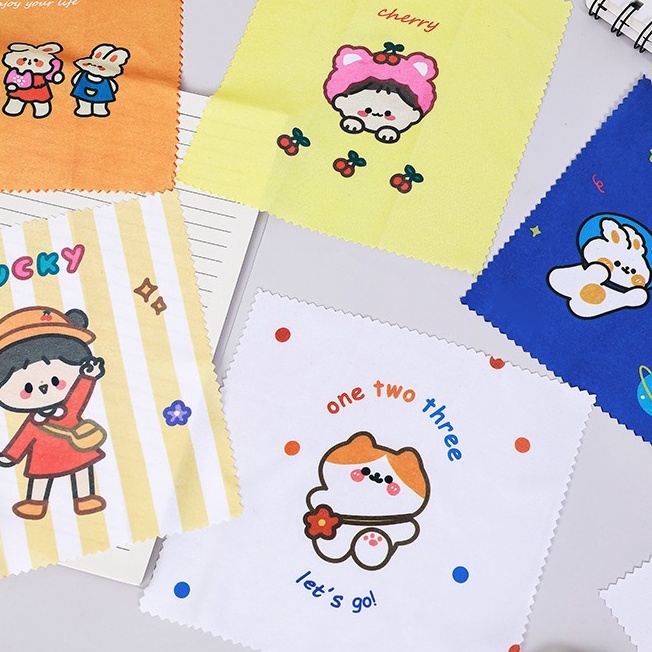 <Video Review> Khăn Lau Mắt Kính Lau Điện Thoại Đa Năng Hình Gấu Hoạt Hình Dễ Thương Phong Cách Hàn Quốc Chùi Khô D021