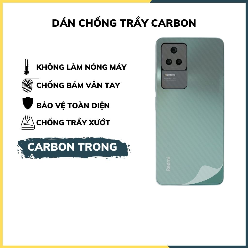 Miếng dán carbon k40s, poco f4 chống trầy mặt lưng chống vân tay bảo vệ camera phụ kiện điện thoại huỳnh tân store
