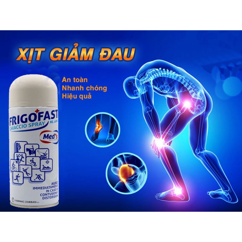 Bình xịt giảm đau FRIGOFAST, xịt lạnh chấn thương trong thể thao. MADE IN ITALY-CHÍNH HÃNG