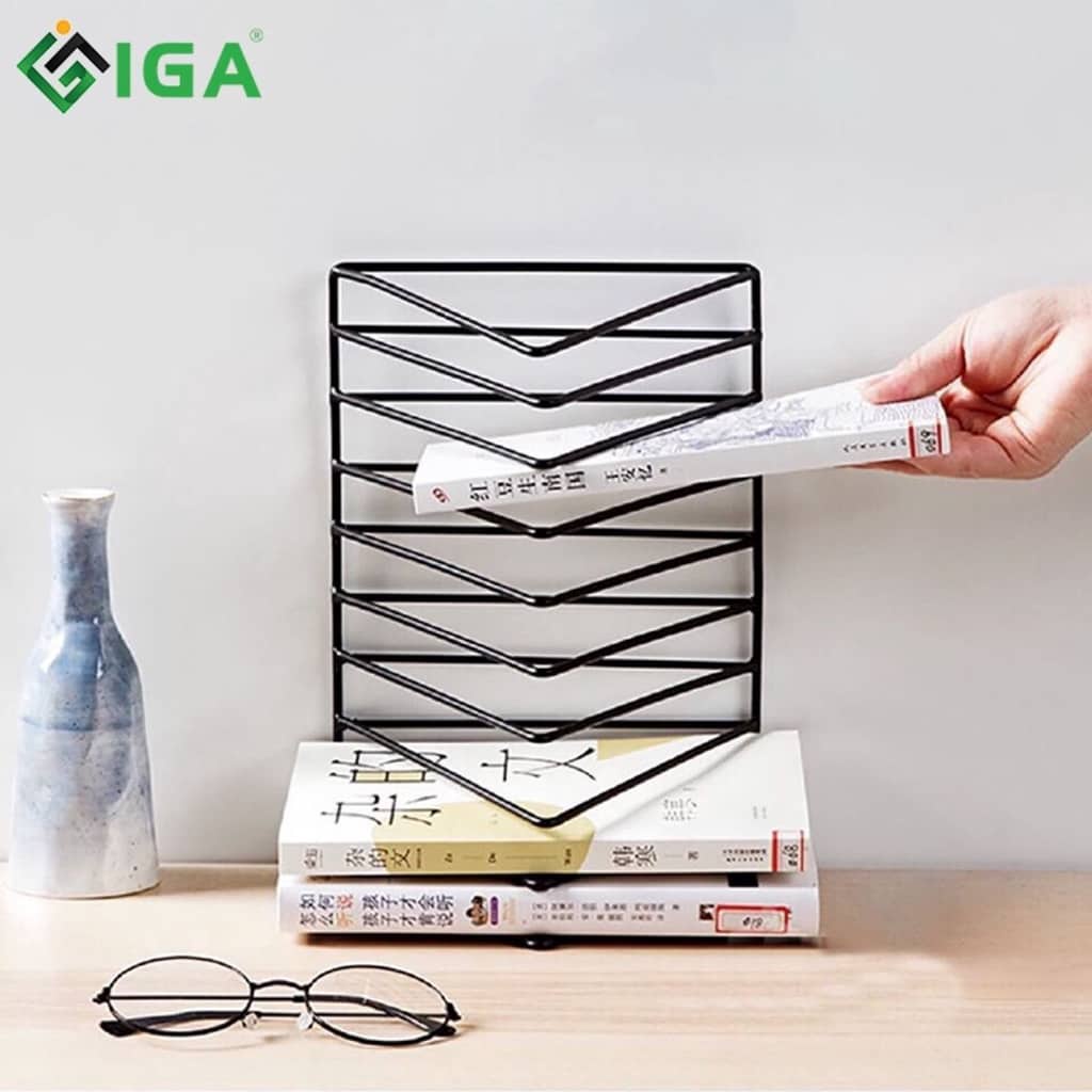 Kệ sách để bàn làm việc tam giác, kệ để tài liệu văn phòng cạnh máy in đa năng- GM47