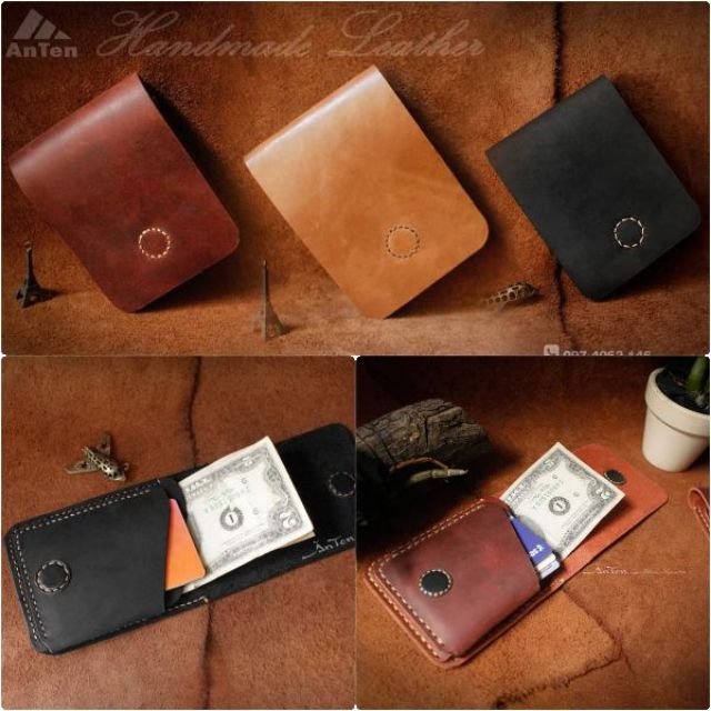 Ví mini Money clip Sen 3 nút đồng