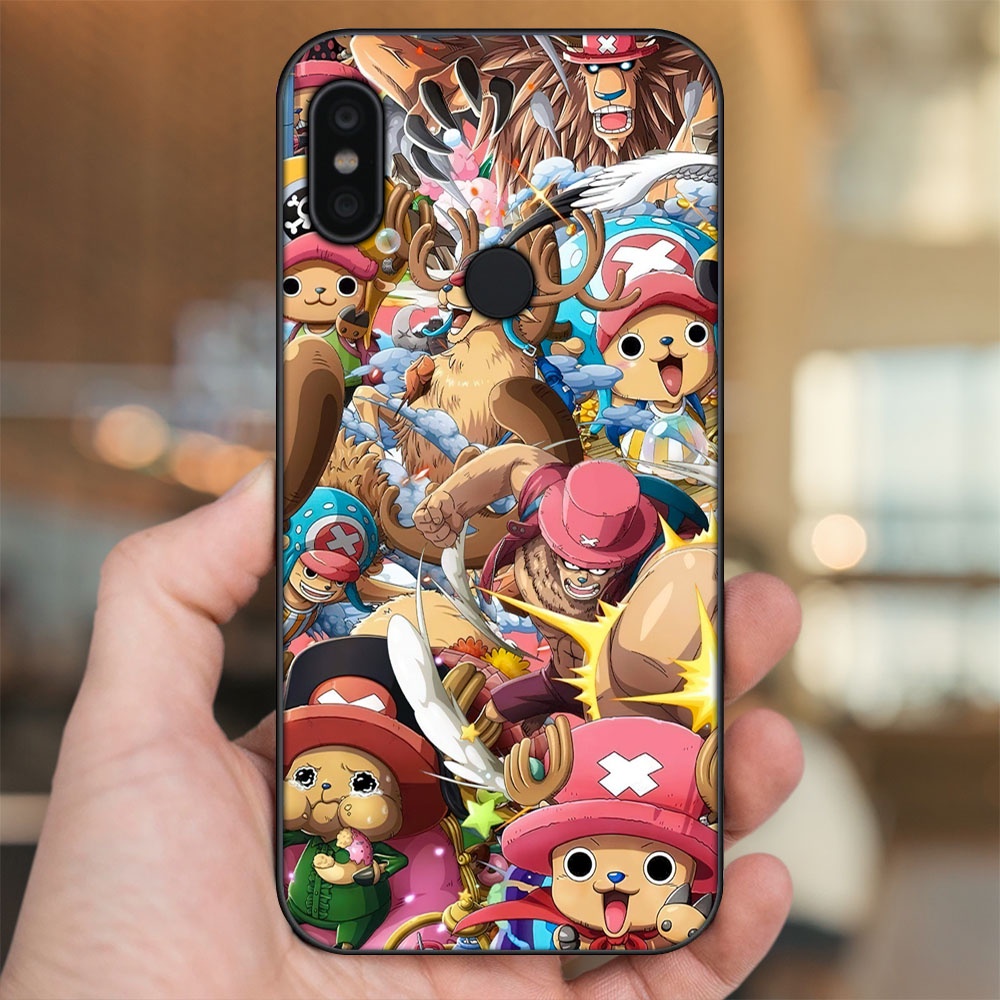 Ốp lưng Xiaomi Redmi Note 6 Pro viền đen in hình Chopper One Piece Đảo Hải Tặc