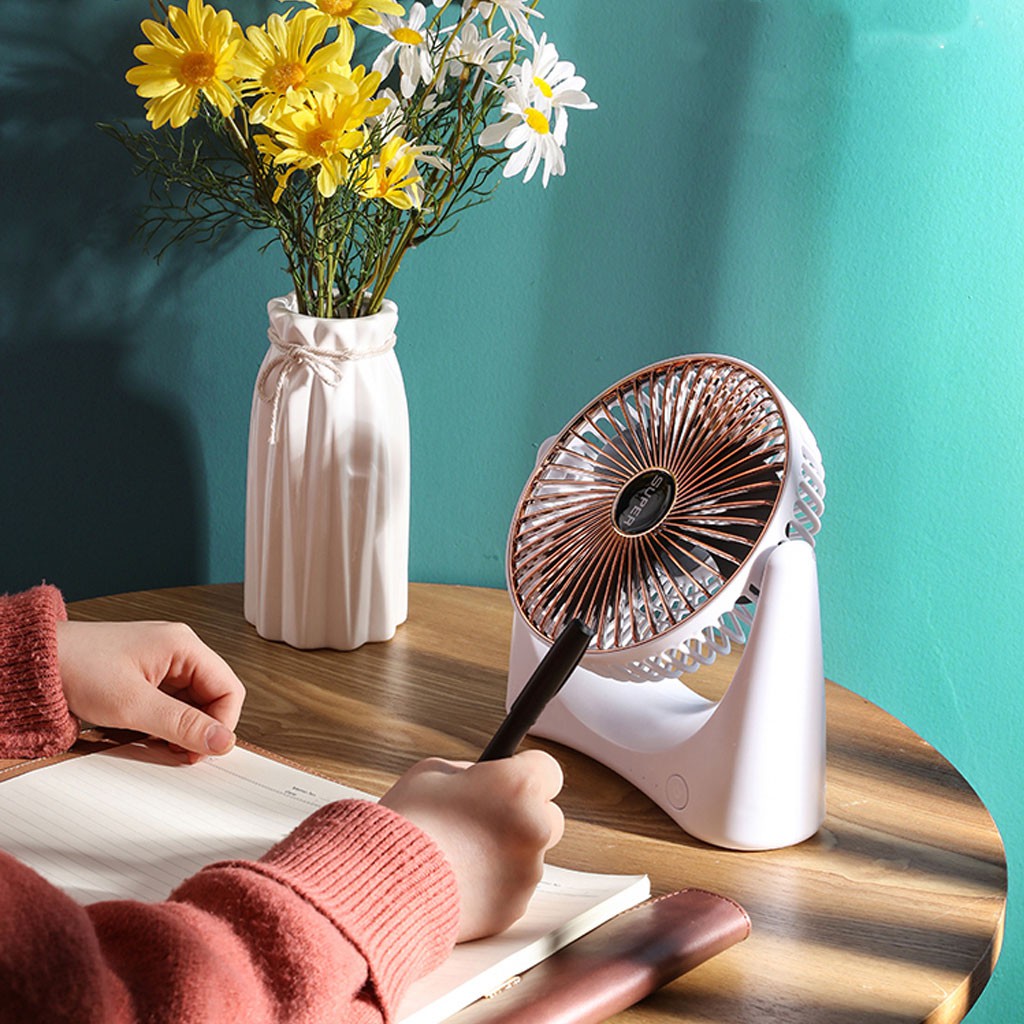 (Dùng 5h-6h) Quạt Sạc Tích Điện Để Bàn Super 3 Chế Độ Mát, Để Bàn Làm Việc, Văn Phòng.... (BH 12 Tháng) | BigBuy360 - bigbuy360.vn