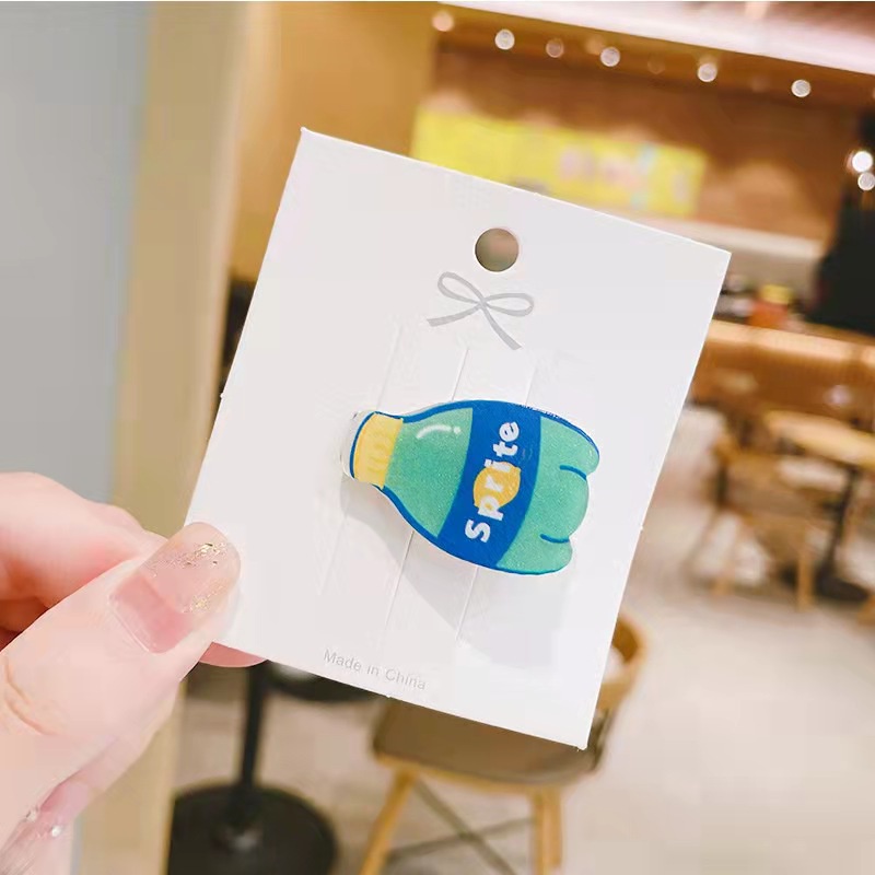 Kẹp Tóc Hình Chai Nước Ngọt/Trà Sữa Đáng Yêu Cho Bé Gái | Kẹp Tóc Trái Cây Ngọt Ngào Cho Bé | Phụ Kiện Tóc Hoạt Hình Cho Bé