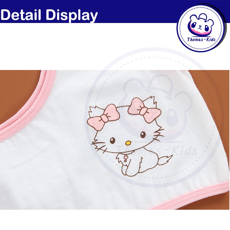 Áo ngực thoáng khí in họa tiết mèo dễ thương cho bé gái