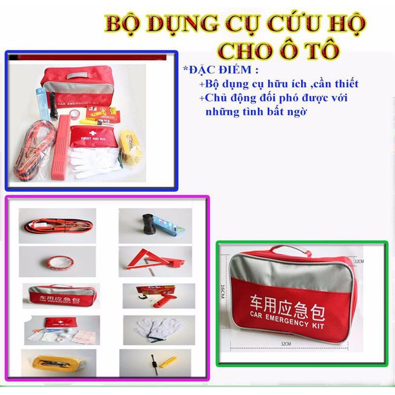 Bộ dụng cụ cứu hộ cho ô tô + Tặng quà