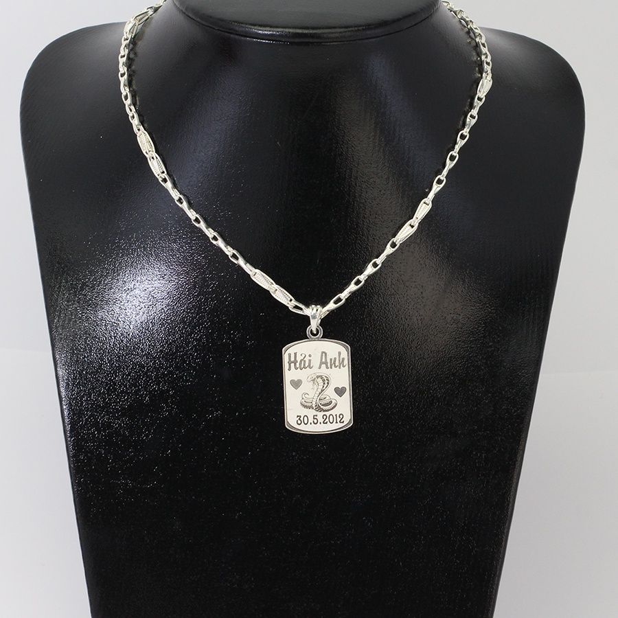 Dây chuyền bạc trẻ em khắc tên DCT0086 Trang Sức TNJ