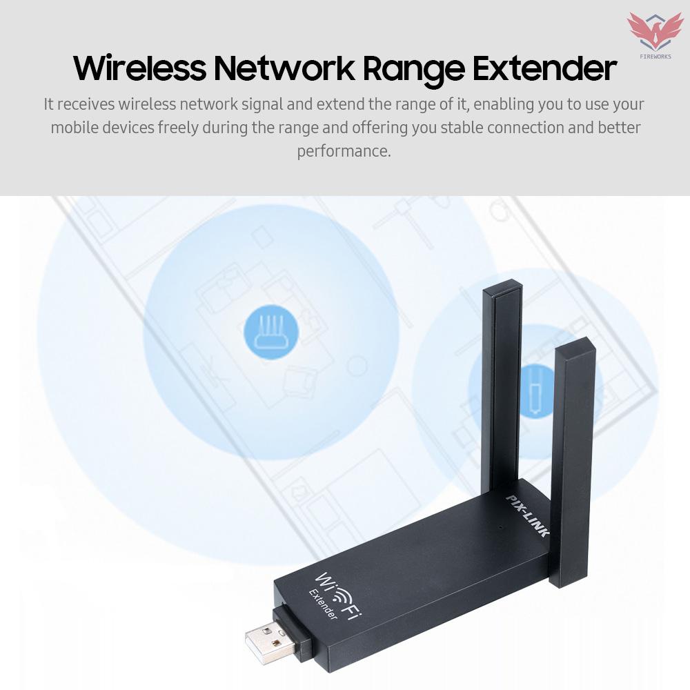 Bộ Chuyển Đổi Usb Wifi 2.4g 300mbps (Up Sang 2 Ăng Ten) / An Ninh Cao Cấp Đen