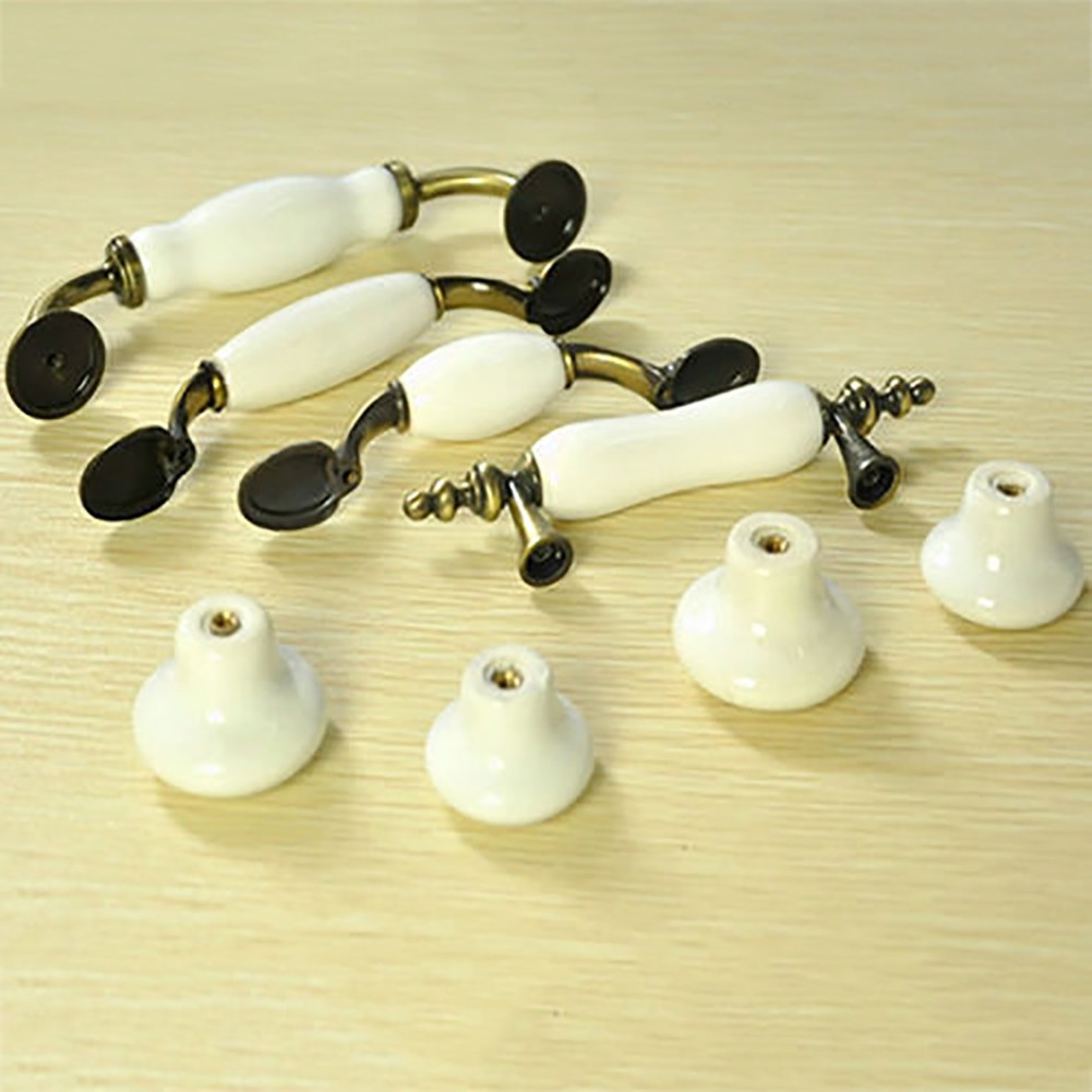 Tay cầm cửa bằng gốm in hoa phong cách cổ điển cho tủ chén, tủ rượu, cửa phòng