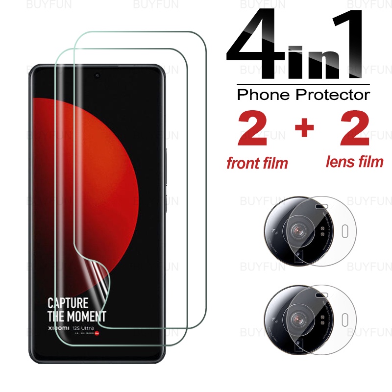 Kính Cường Lực Hydrogel 4 Trong 1 HD Chống Dấu Vân Tay Bảo Vệ Ống Kính Máy Ảnh Xiaomi 12S Ultra 4 Trong 1 Xiaomi Mi 12SUltra Xiomi Mi 12 12X 12S Pro