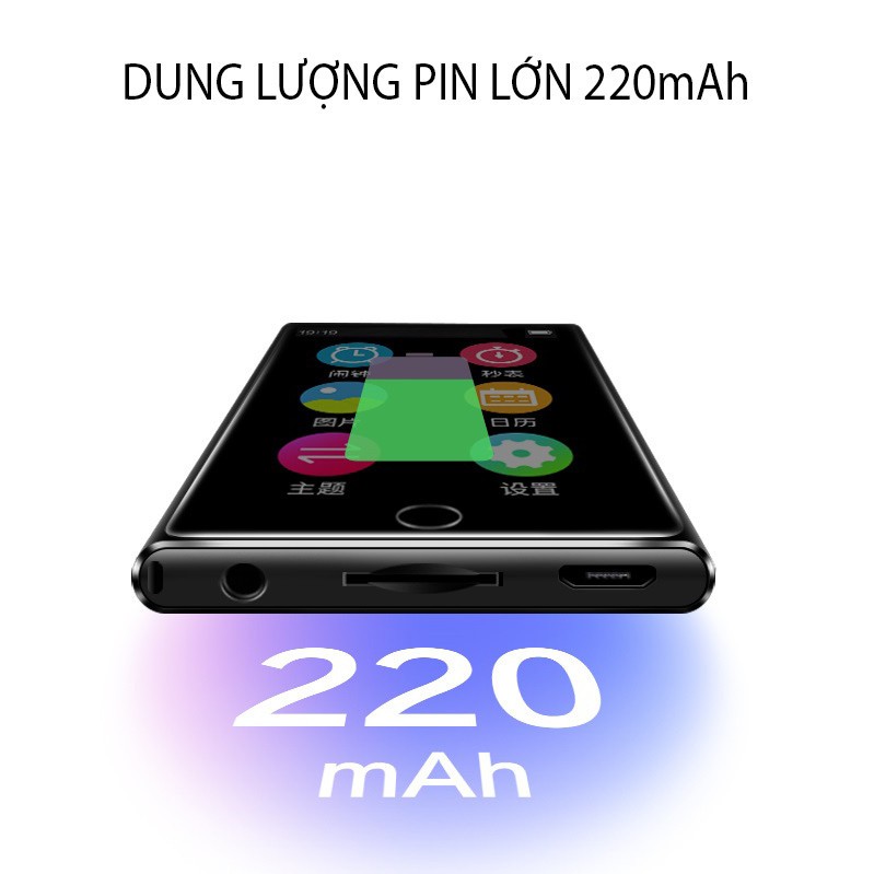 (QUÀ TẶNG 99K) Máy Nghe Nhạc MP3 Màn Hình Cảm Ứng Bluetooth Ruizu M2 Bộ Nhớ Trong 8GB - Hàng Chính Hãng