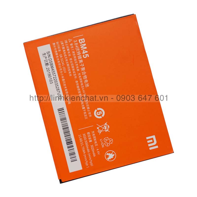 Pin Redmi Note 2 BM45 3020mAh Zin - Hàng nhập Khẩu