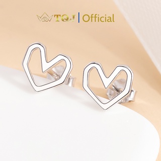 Khuyên tai bạc tqj-ke182, khuyên tai bạc 925, bông tai nữ, bông tai bạc 925 thời trang, khuyên tai hình trái tim