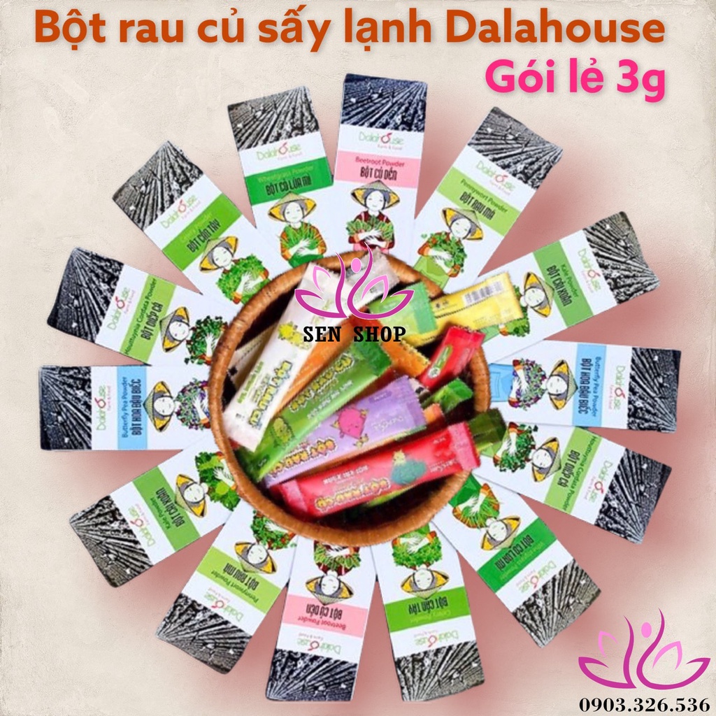 Bột Rau Củ Sấy Lạnh Dalahouse Các Loại cho bé ăn dặm - Gói lẻ 3gr