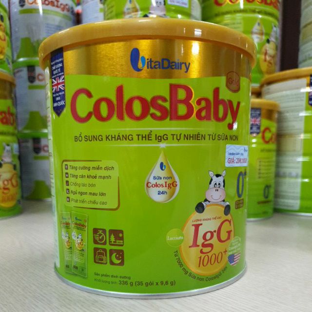 Sữa bột ColosBaby Gold 0+ Dạng Gói Tiện Lợi Lon 336 g (35 gói x 9.6 g) Date mới nhất 2023