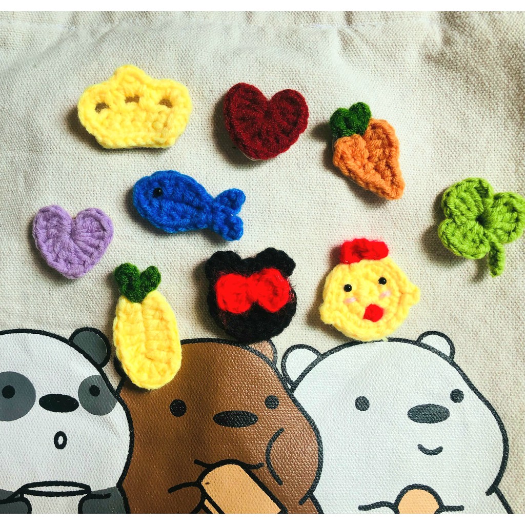 Huy hiệu có ghim cài bằng len, sticker len