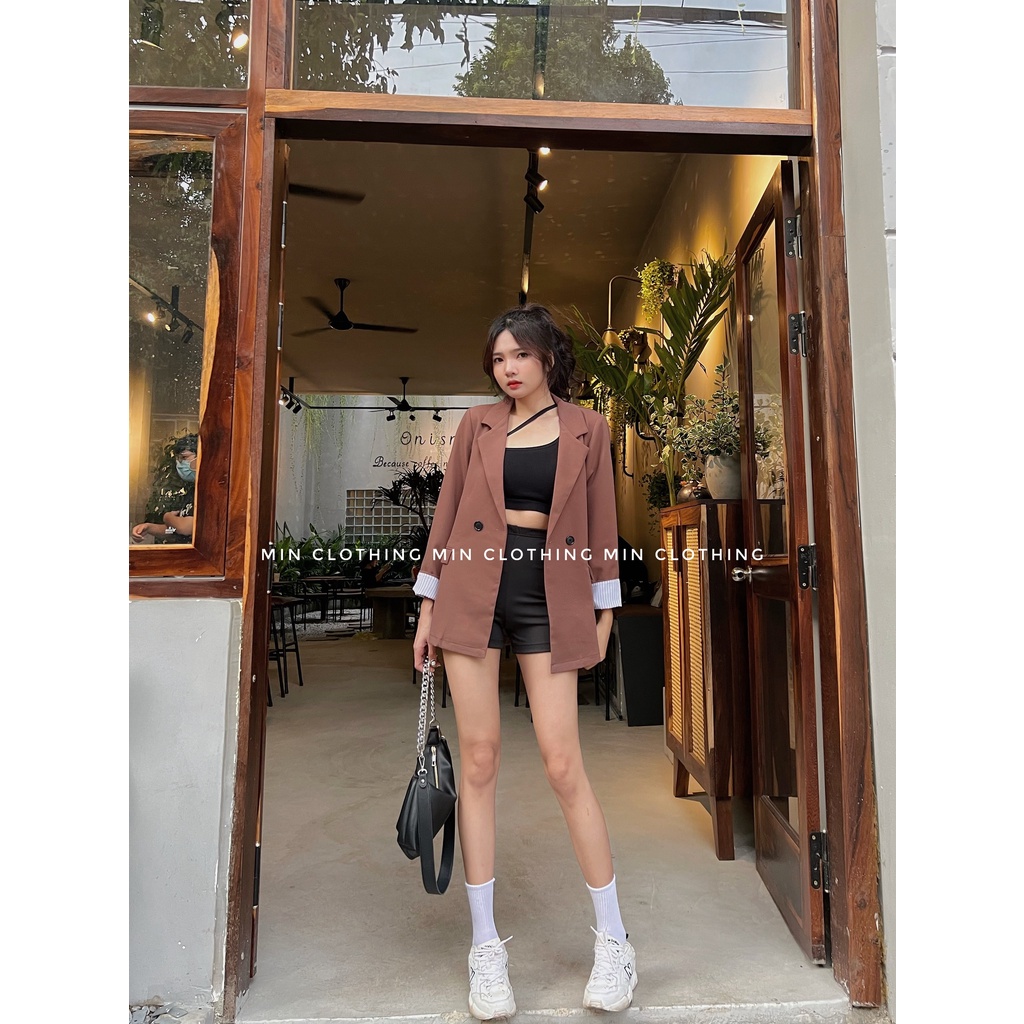 Áo blazer phối tay dáng suông thanh lịch | BigBuy360 - bigbuy360.vn