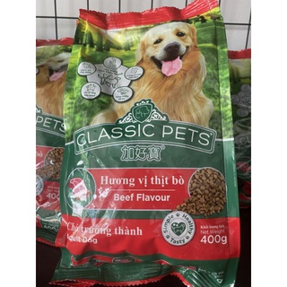 Thức ăn cho chó lớn Classic Pets vị thịt bò 400g
