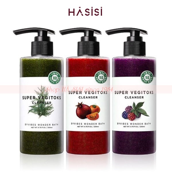 Sữa Rửa Mặt Rau Củ Sủi Bọt Khí Detox Da SUPER VEGITOKS CLEANSER 300ml - Màu tím
