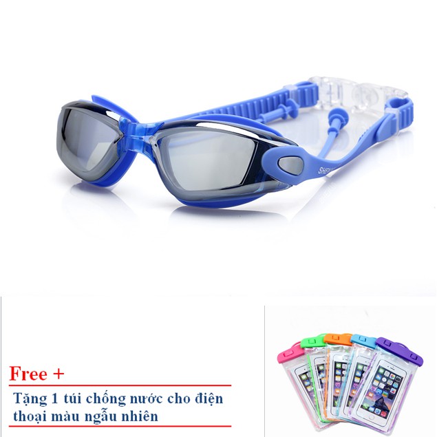 [Combo 2] Kính bơi tráng gương chống tia UV tặng kèm túi chống nước điện thoại KB 1022