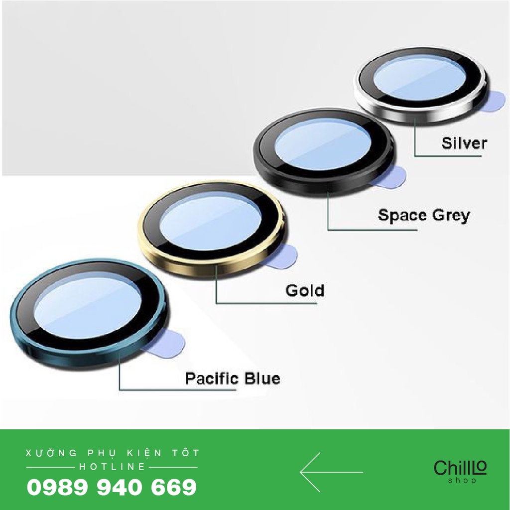 Miếng Dán Camera iPhone - Ring Lens Kính Cường Lực Viền Hợp Kim Bảo Vệ Camera Sau Cho Các Dòng iPhone 11/12/13