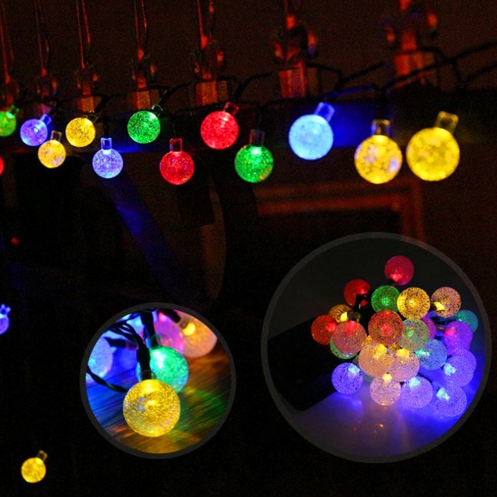Đèn led dây trang trí nhà cửa nhiều màu trang trí sân vườn cây cảnh bóng tròn pha lê