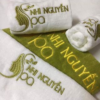 [thêu từ 30c] Khăn gội 35x75cm thêu logo( thêu 2-3 ngày xong)