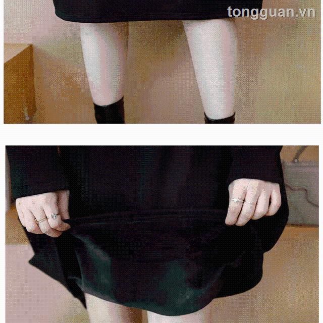 Đầm Sweater Nhung Dày Dáng Rộng Dài Qua Gối Thời Trang Mùa Đông Cho Nữ 200kg