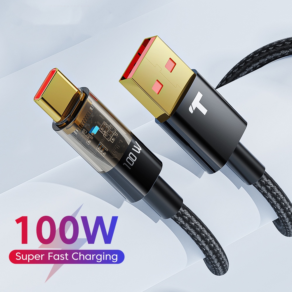 Dây cáp sạc nhanh TOOCKI Type C 100W 3.0 chiều dài 1m/ 2m thích hợp cho Samsung Huawei Xiaomi
