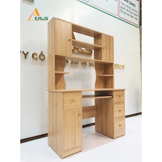 Bàn học, bàn làm việc gỗ có kệ sách lưu trữ tài liệu tiện lợi rộng 1m2 (BH-34)