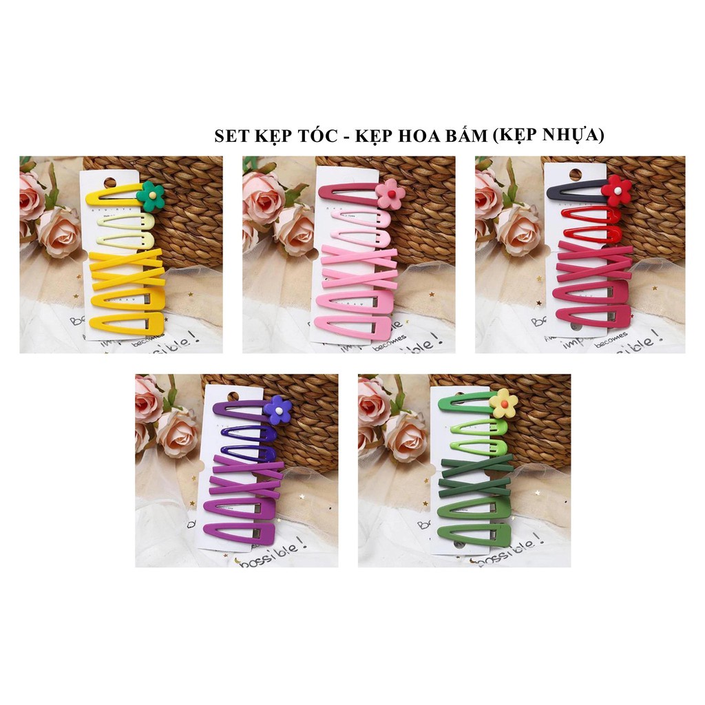 Set kẹp tóc thời trang Hàn Quốc 7 món xinh xắn - Mã KE009