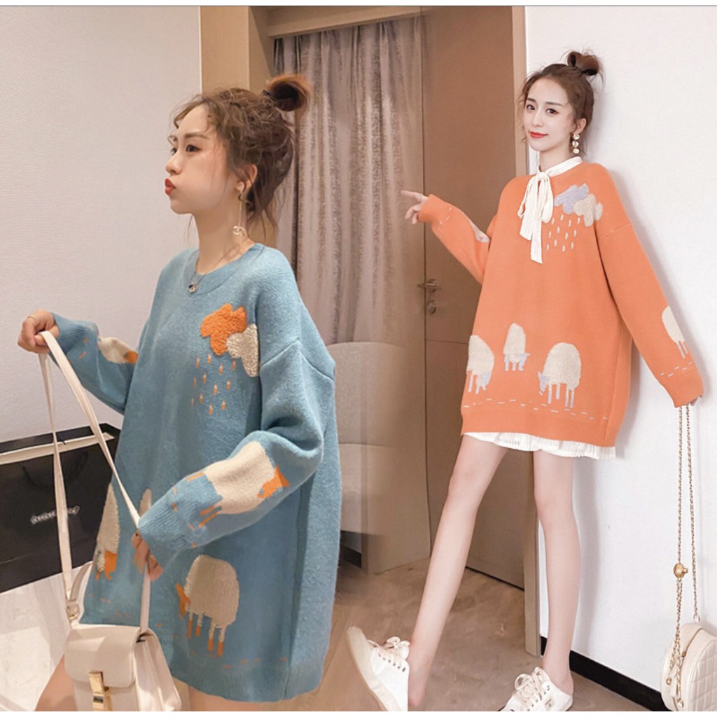 Áo len nữ form rộng, áo len nữ hàn quốc siêu dễ thương chất lên mềm mịn phong cách trẻ trung năng động Tây Thi Shop | BigBuy360 - bigbuy360.vn