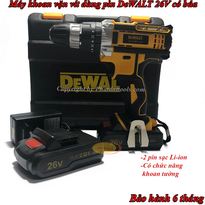 Máy khoan pin Dewalt 26V có búa