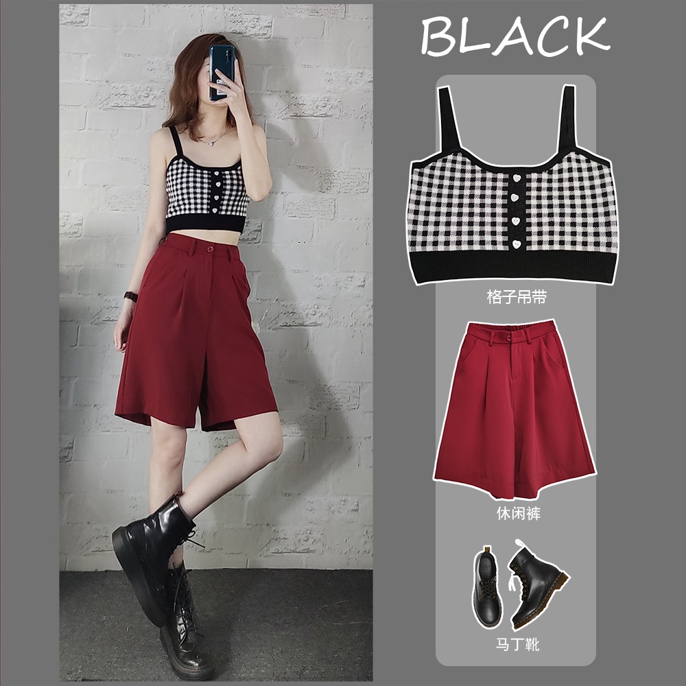 Áo hai dây kẻ ca rô gợi cảm cho nữ