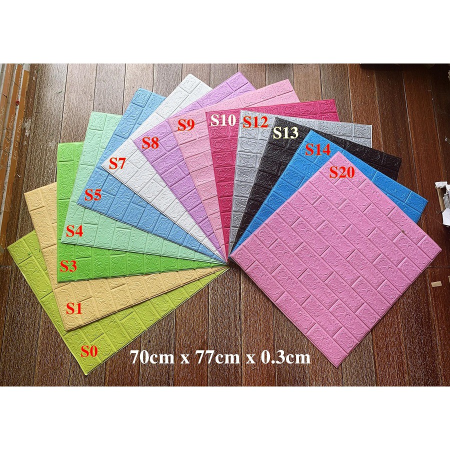 Xốp dán tường giả gạch 70x77cm dày 0,3cm sẵn keo