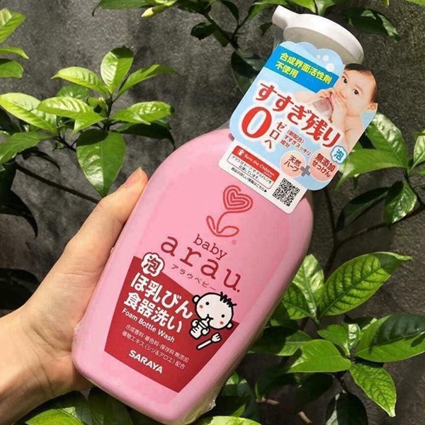 Nước rửa bình sữa ARAU BABY Nhật Bản nước rửa dạng bọt hương thảo mộc tự nhiên Chai 500ml - Umiko
