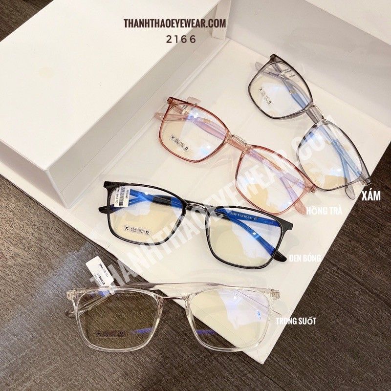 Gọng Kính Cận Nam Nữ, Kính Mắt THANHTHAO EYEWEAR Vuông, Nhẹ Gọng Mix Kim Loại V2166