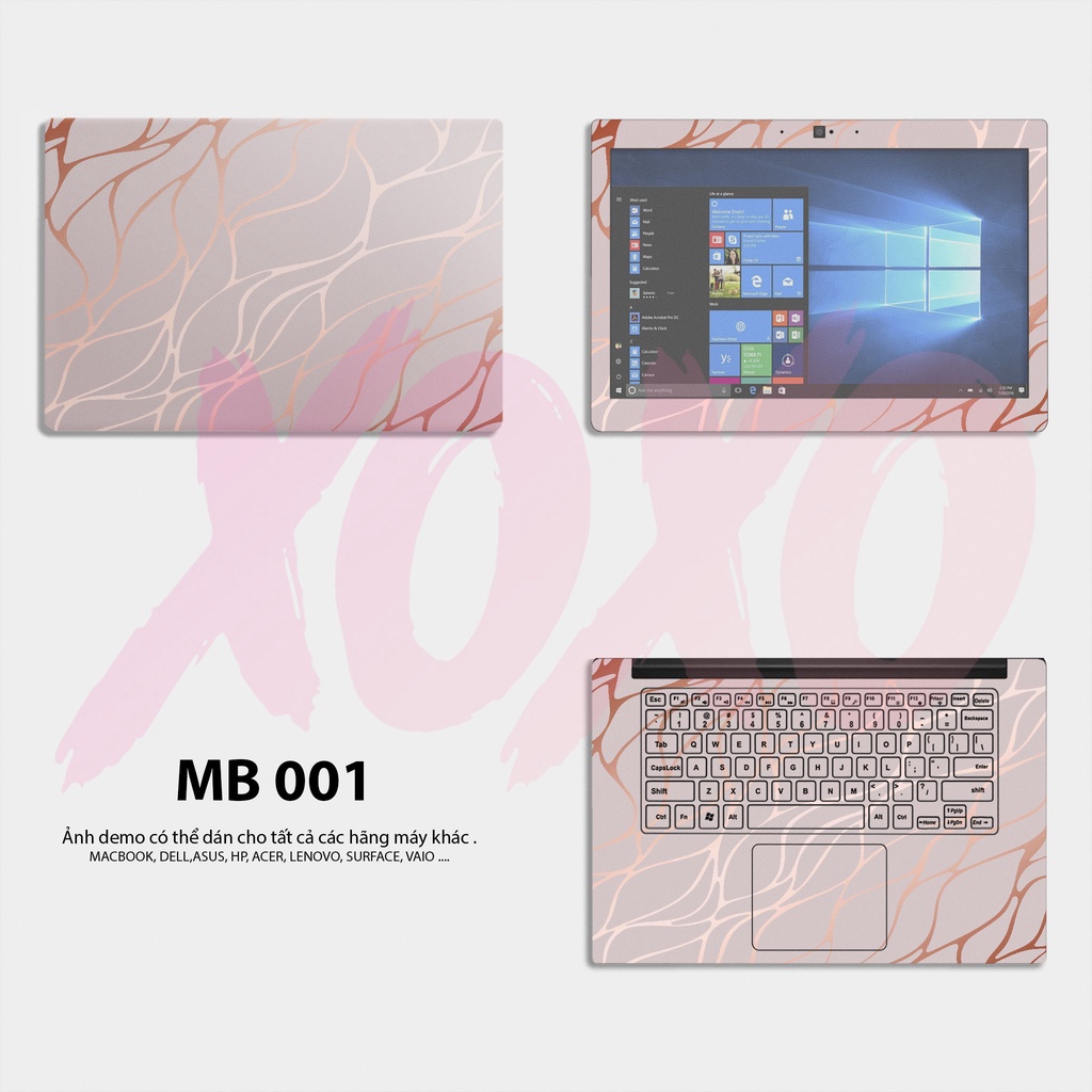 Miếng Dán Skin Laptop Mẫu Rose Gold  - Decal Dán có cho Dell, Hp, Asus, Lenovo, Acer, MSI, Surface,Vaio, Macbook