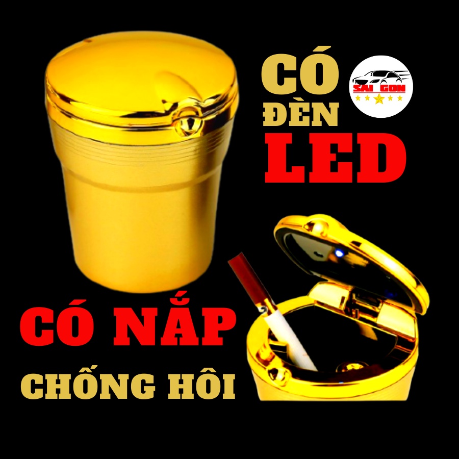 Gạt tàn thuốc lá có nắp đậy và đèn led