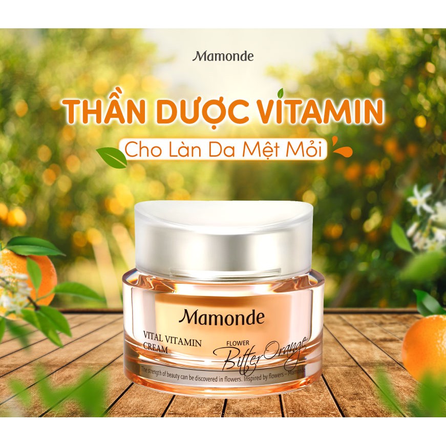 [Mã FMCGMALL giảm 8% Tối đa 80K đơn 250K] Kem dưỡng vitamin cho da sáng mịn và ẩm mượt Mamonde Vital Vitamin Cream 50ml