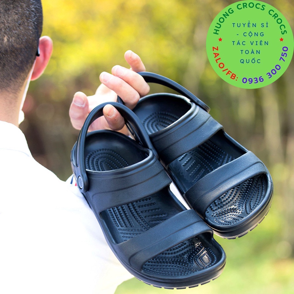 DÉP SANDAL CROCS CLASSIC CHO NAM MÀU XANH NAVY CHUẨN XỊN FULL BOX