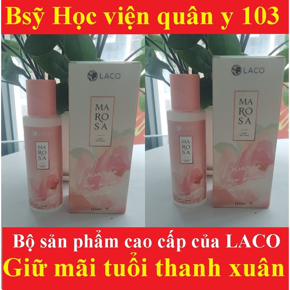 NƯỚC TẨY TRANG MAROSA CLEANSING WATER LACO, dùng cho mọi loại da làm sạch sâu, dưỡng ẩm giúp da sáng trắng tự nhiên120ML