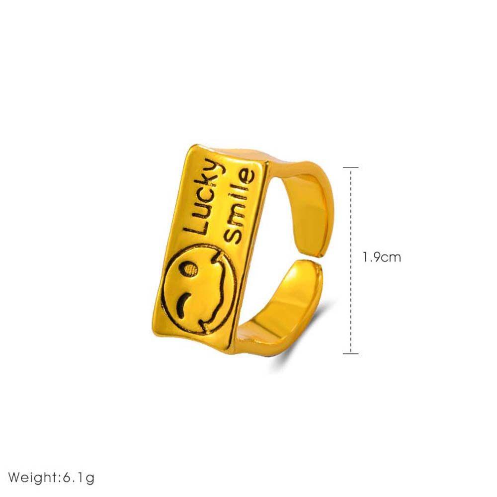 Nhẫn Mặt Cười SOMEDAYZL|Vòng Tay May Mắn Nhiều Màu Sắc Cho Cặp Đôi|Nhẫn Hở Điều Chỉnh Được Màu Sắc Thời Trang