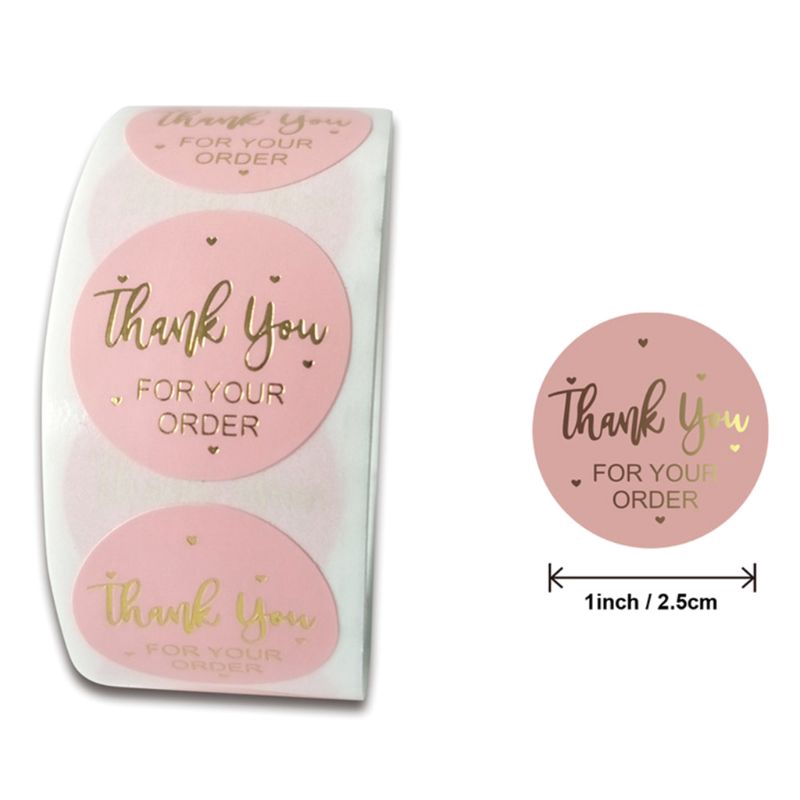 Cuộn 500 miếng dán chữ thank you trang trí thủ công