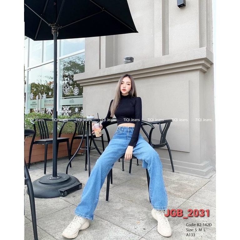 Quần Jeans Ống Suông Rộng Nữ cạp cao siêu tôn dáng Kanimi - QJ03 | BigBuy360 - bigbuy360.vn