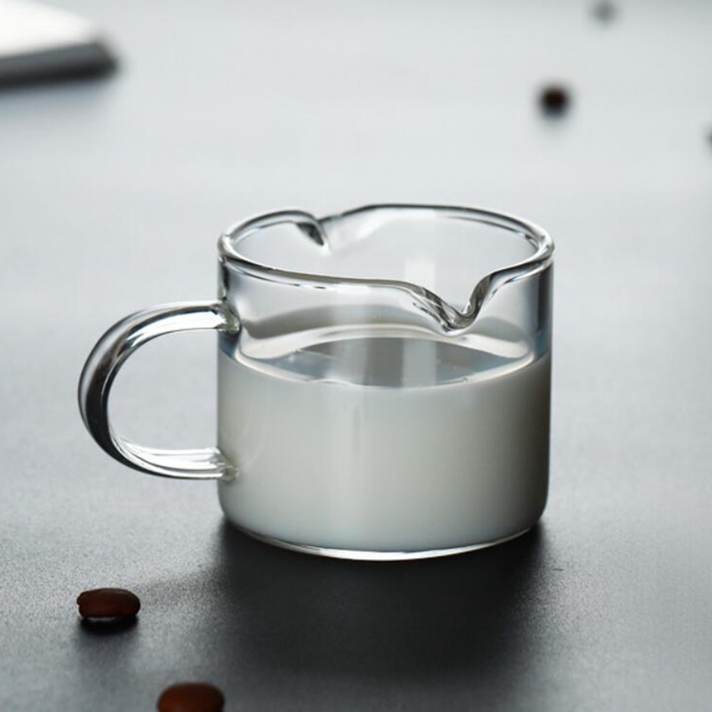 [Chiwanji] Cốc Đong Cà Phê Espresso Bằng Thủy Tinh Hai Đầu Cách Nhiệt Với Tay Cầm Trong Suốt