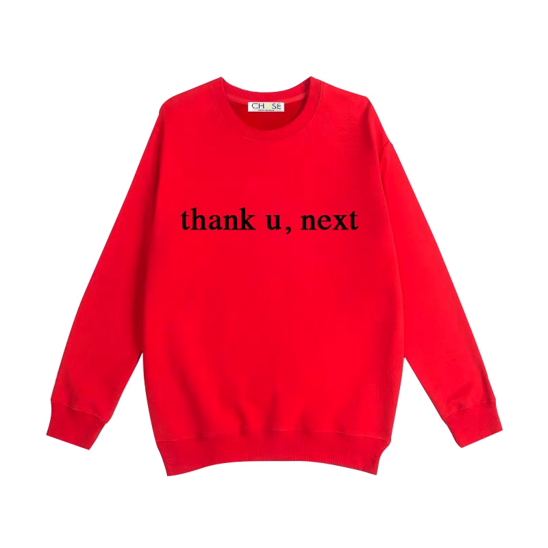 GRANDE Áo Hoodie Cổ Tròn Dáng Rộng In Chữ Thank You Next Thời Trang Mùa Đông Cho Nữ