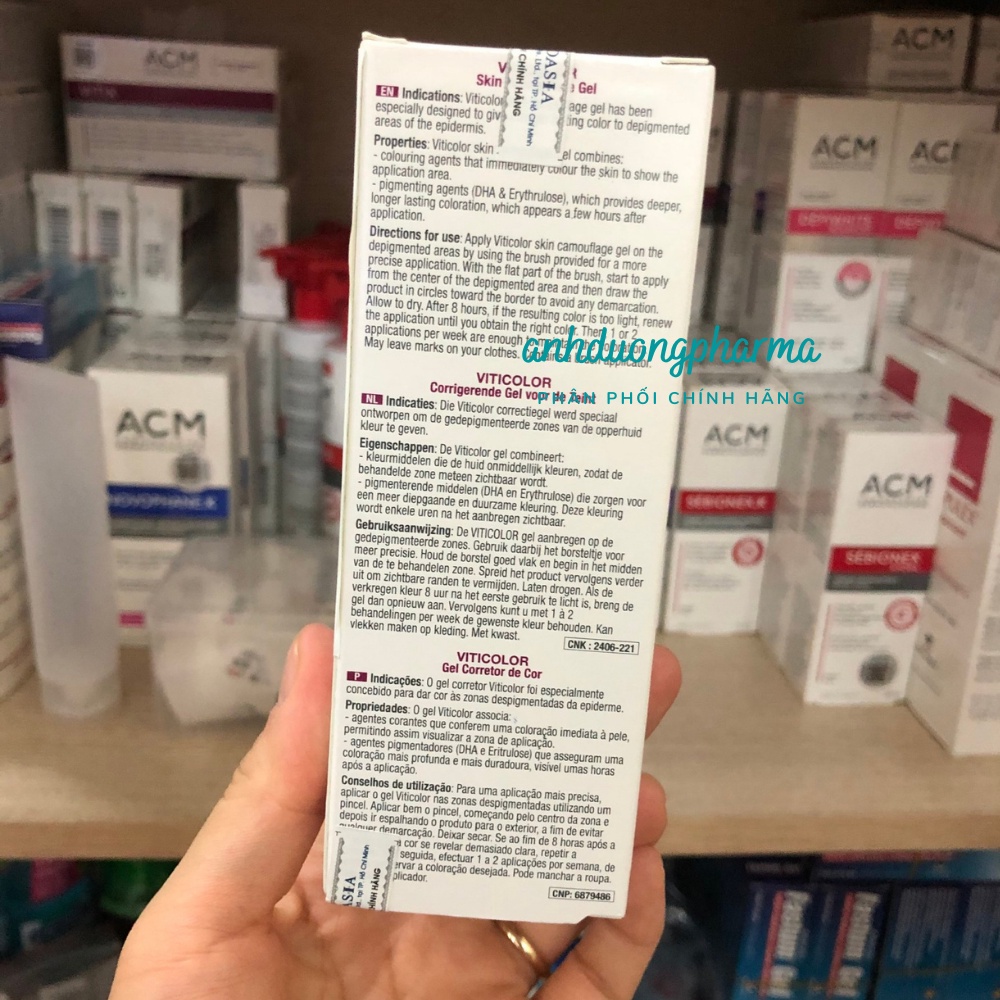 Gel che khuyết điểm chàm, bạch biến Viticolor Skin Camouflage Gel 50ml