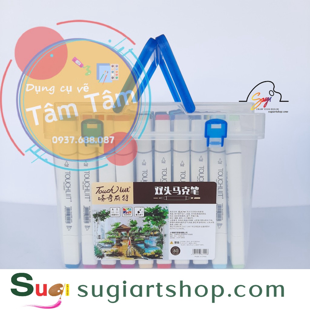 -Bộ Marker TOUCHLIIT 12 màu tông da, 24 màu tông da/30/36/48/60/80 màu -